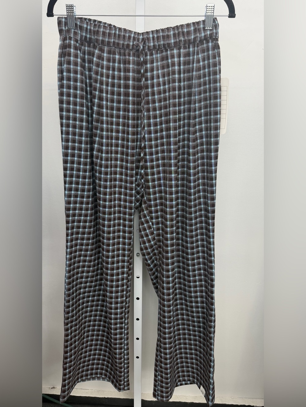330 Brown and blue plaid flannel pants